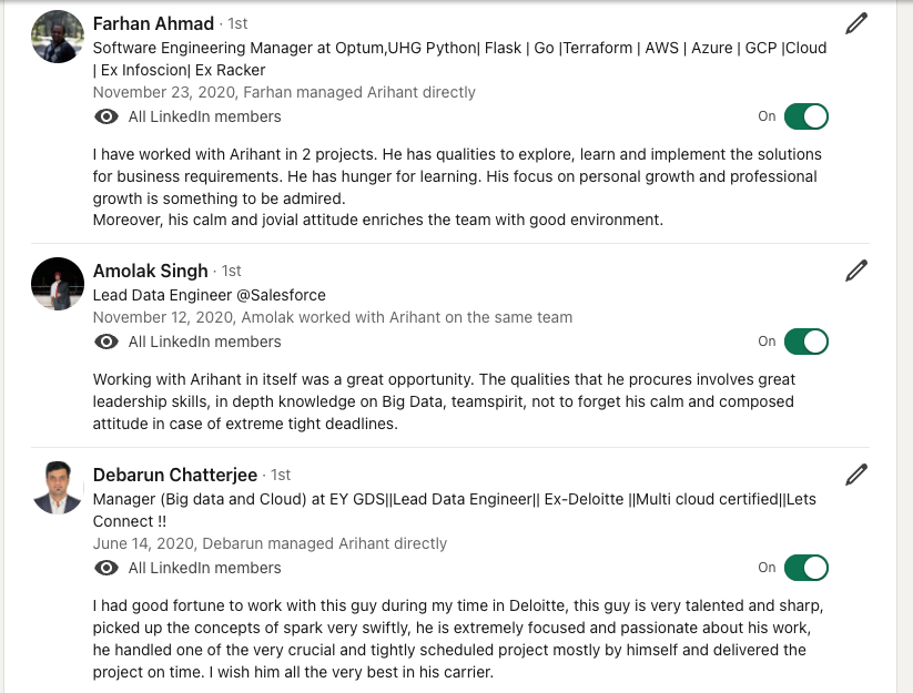 LinkedIn Recommendation