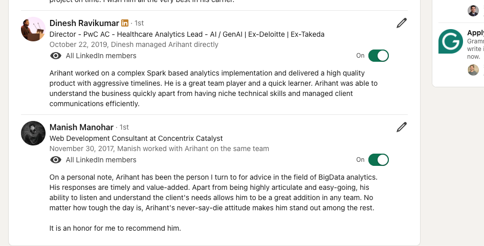 LinkedIn Recommendation